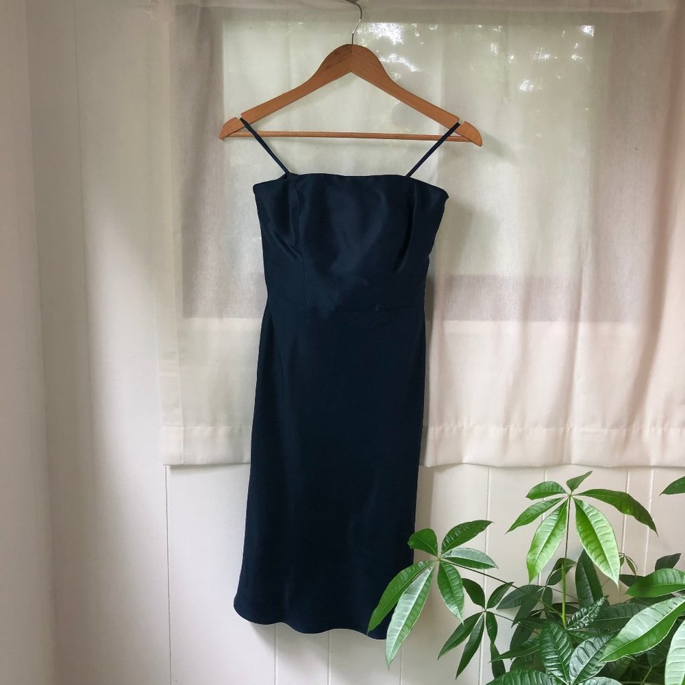 Strapless Navy Silk Dress (MUST GO BY 8/6)
